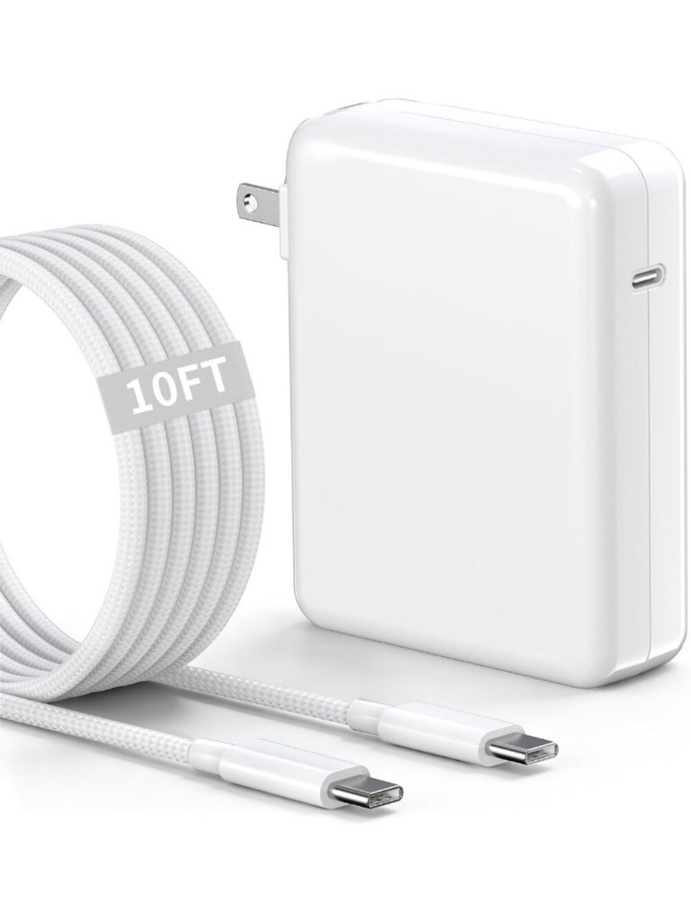 High-Power 140W USB-C Charger & 10FT Cable for Laptops & Devices - Fast Charging